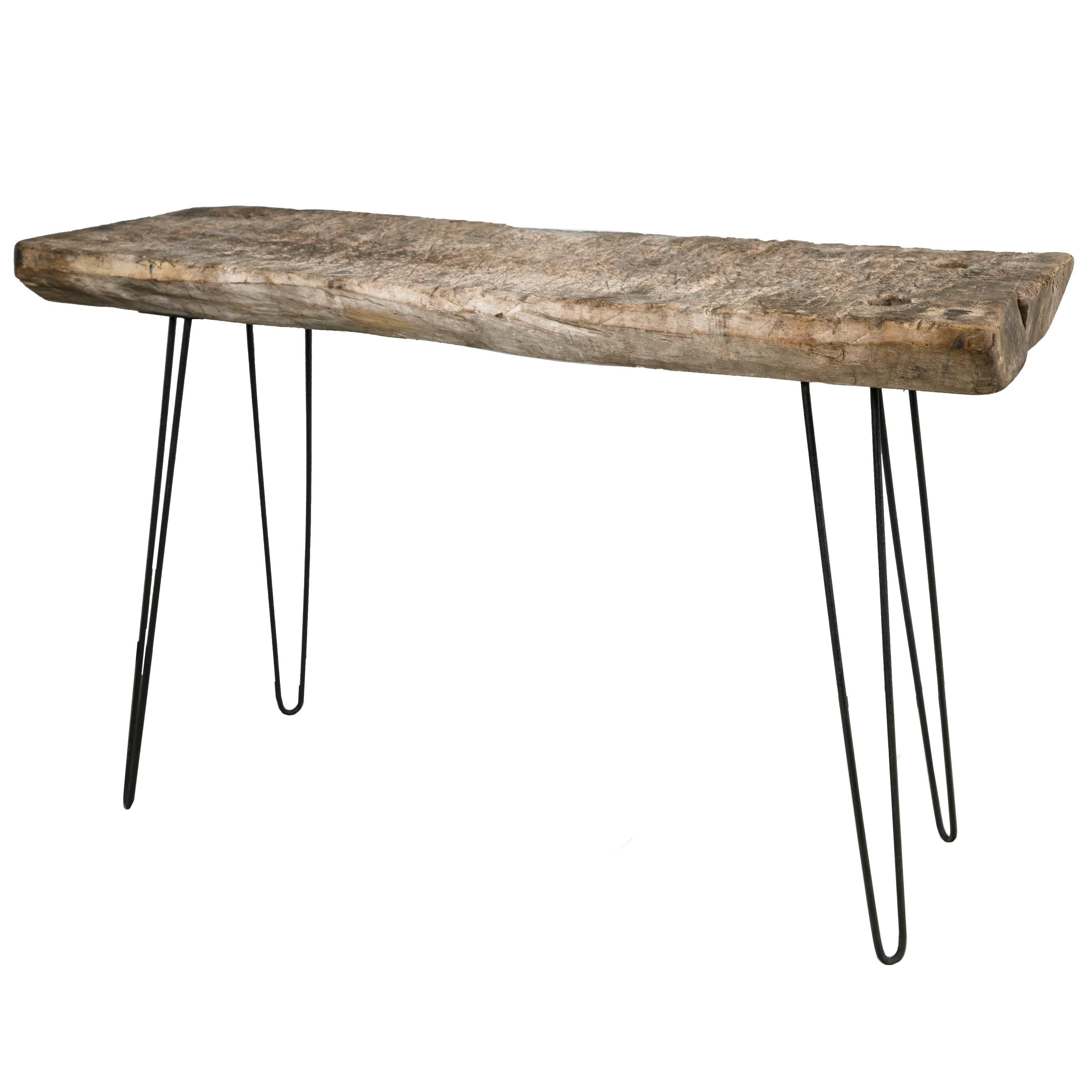 Primitive Wooden Slab Console Table