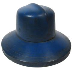 Americana Antique/Vintage Blue Painted Hat Block
