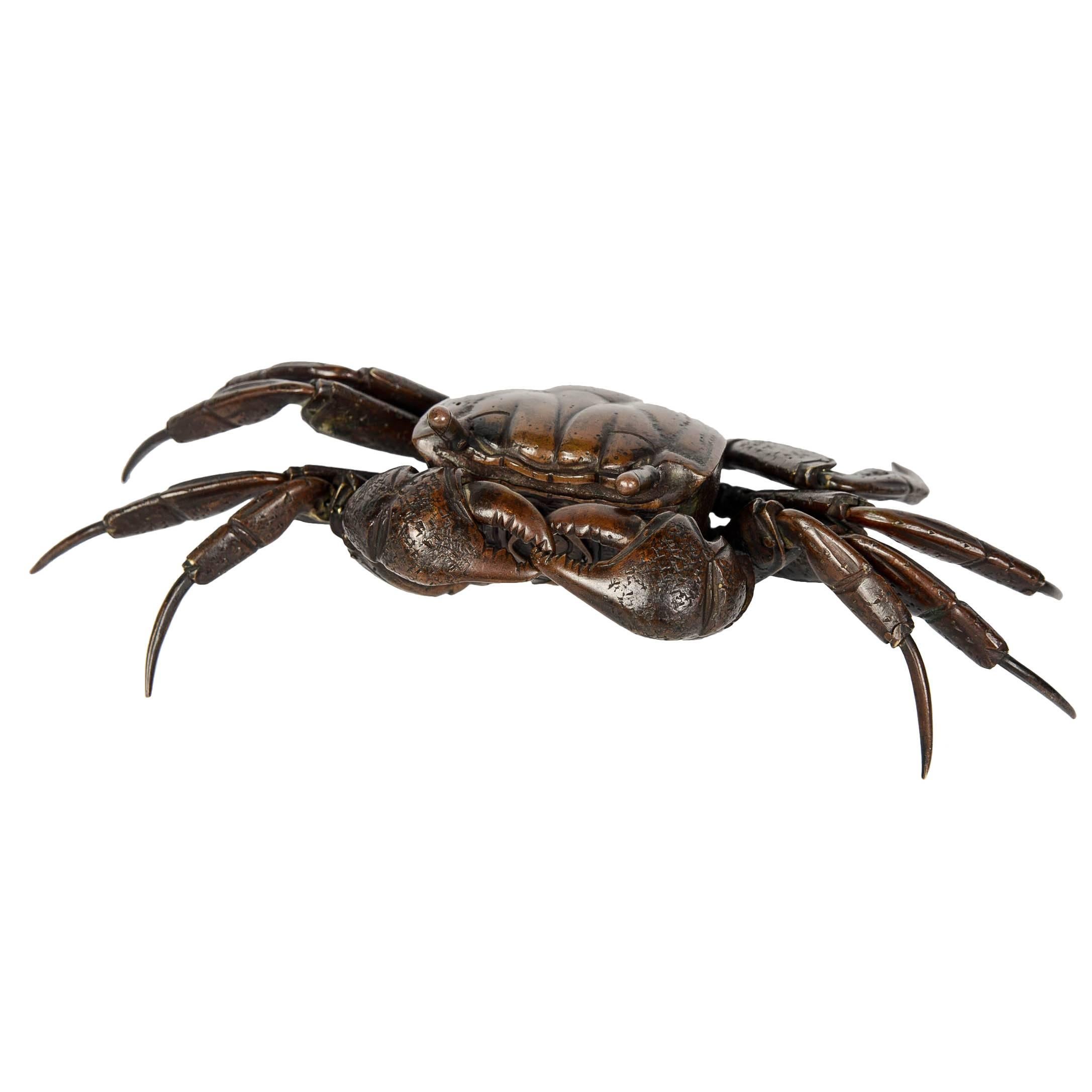 Meiji Articulated Bronze Crab 'Jizaï'