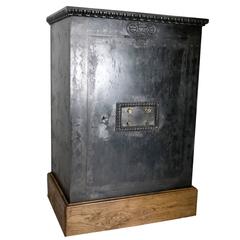 Antique Steel Safe with Oak Base, Napoleon III