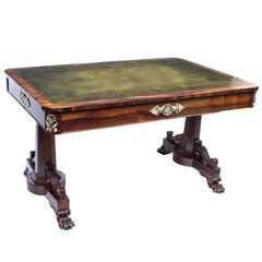 Antique Regency Rosewood Writing Library Table, circa 1820