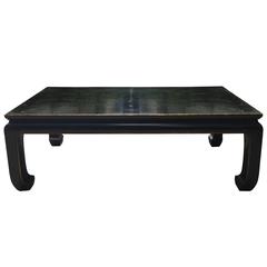 20th Century Superior Quality Black Lacquered Coffee Table