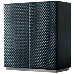 Capitone Bar or Cabinet in Dark Oak and Genuine Leather 11