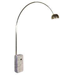 'Arco' Floor Lamp by Castiglioni Brothers for Flos Marble Steel Retro, 1980s