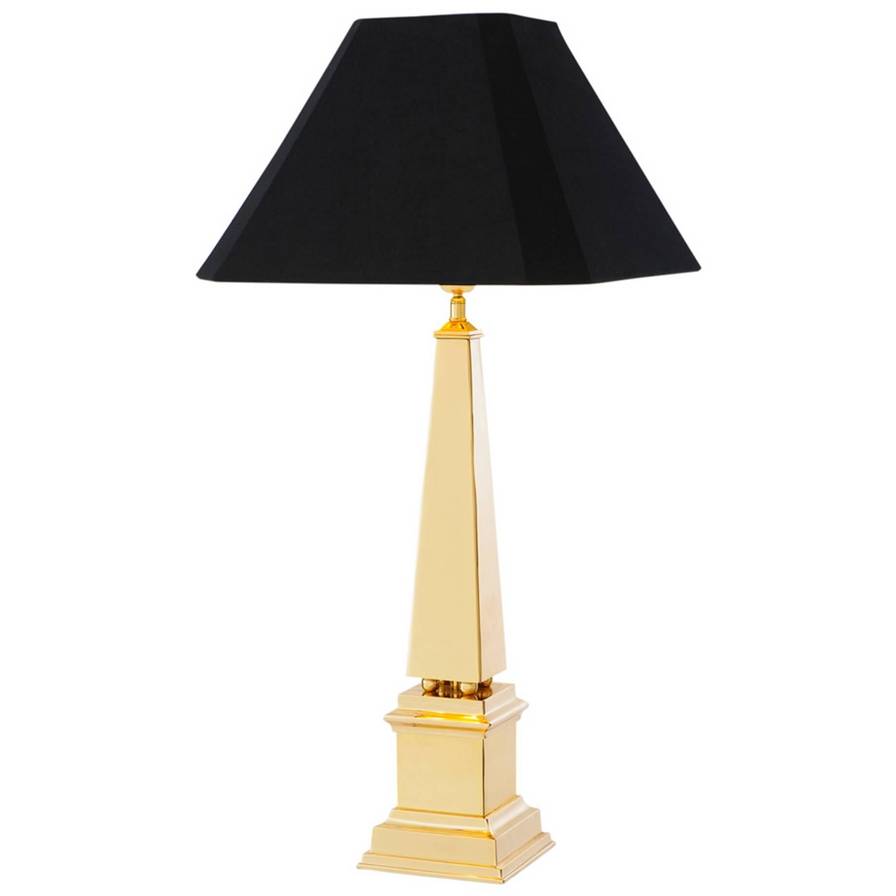 Obelisk Table Lamp in Polished Brass