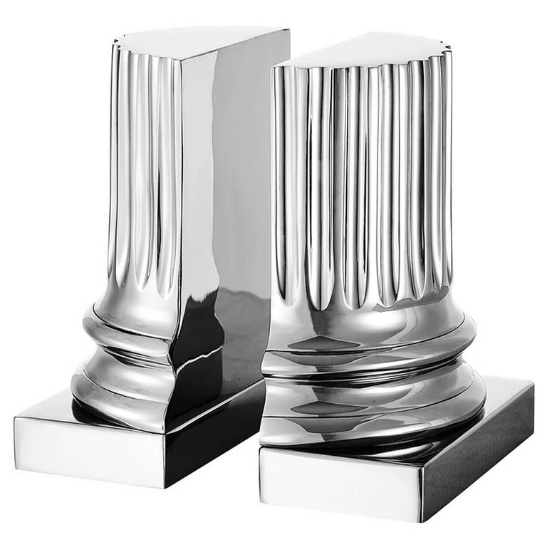 Column Bookend in Nickel For Sale at 1stdibs
