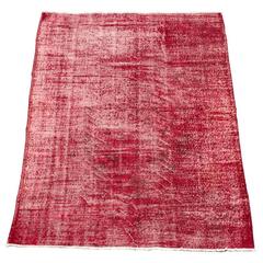 Scarlet Red Vintage Turkish Overdyed Wool Scarlet Red Antique Turkish Overdyed Wool