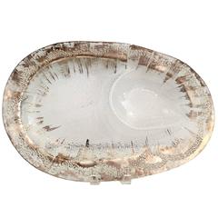 Dorothy Thorpe Glass Silver Overlay Chip N' Dip Tray