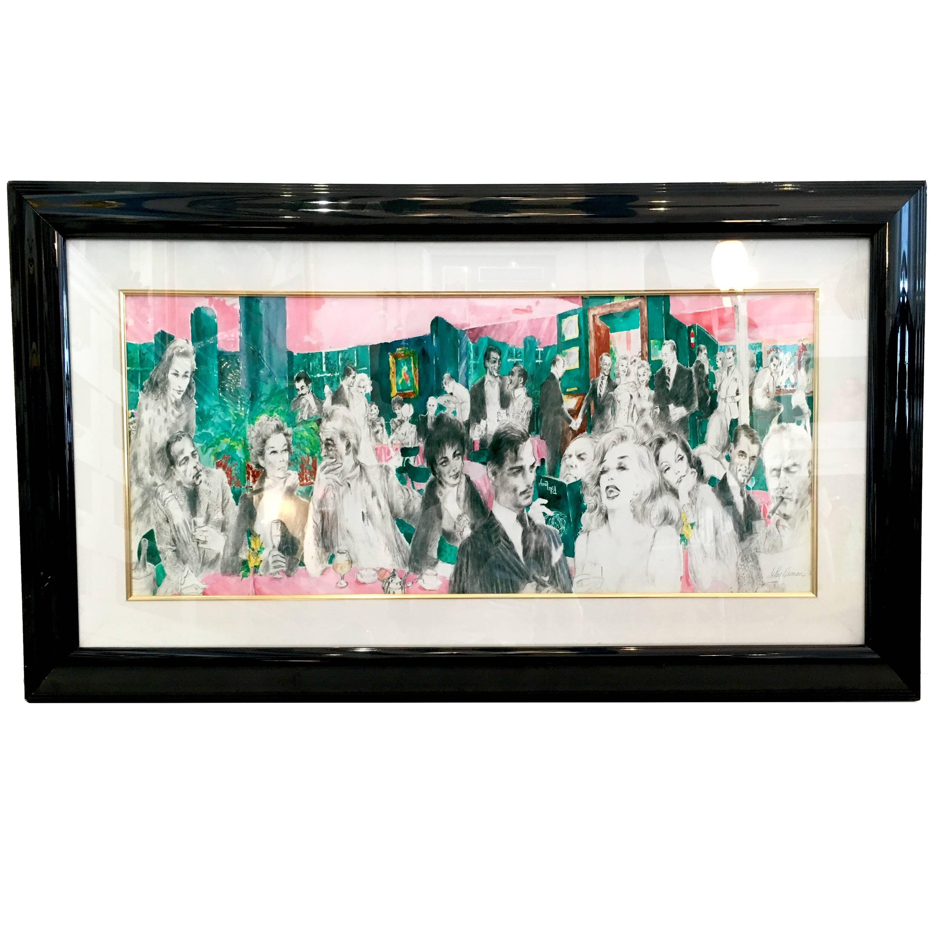 "Polo Lounge" by Leroy Neiman, 1988 Lithograph