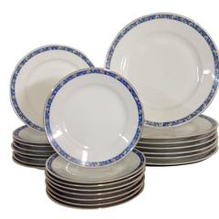Antique 1930's Japanese Morimura Hand Painted Porcelain Dinnerware Set/24