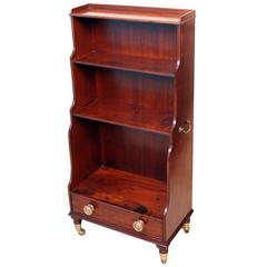 Antique Regency Mahogany Waterfall Open Bookcase