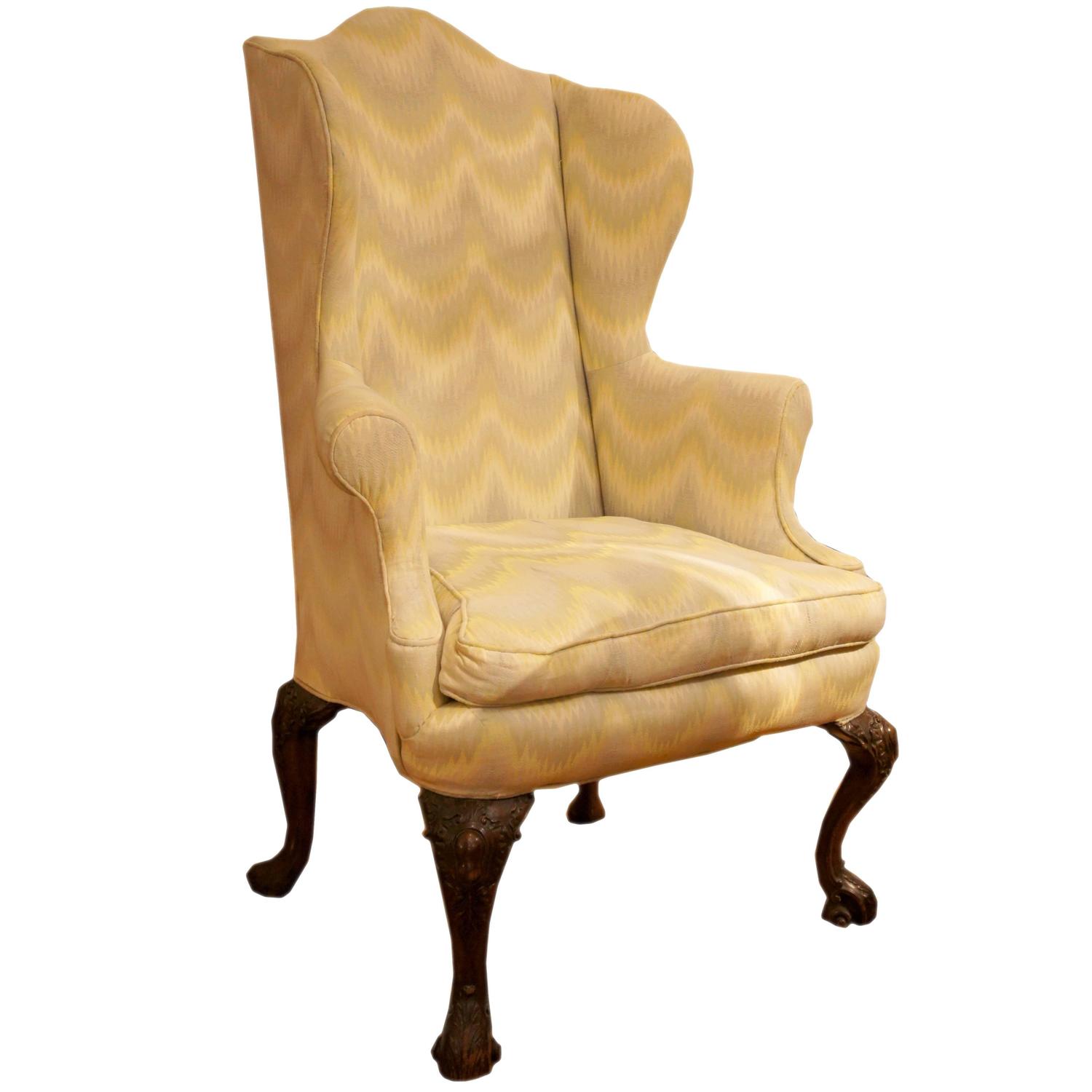 18th Century Upholstered WingBack Chair For Sale at 1stdibs