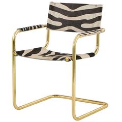 Vintage Brass Cantilever Chair