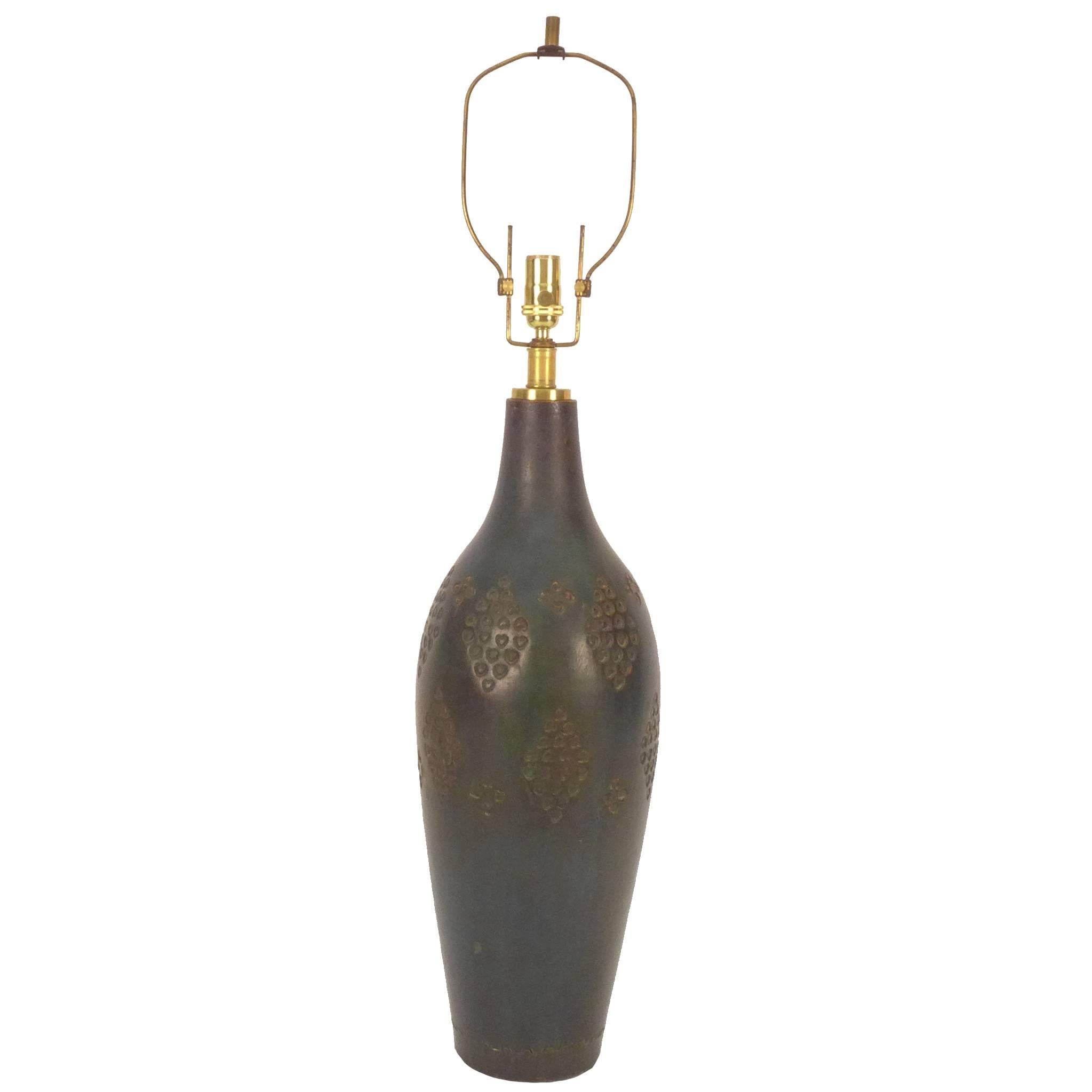 Große einzelne dänische Keramiklampe, Mid-Century Modern