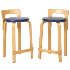 Pair of Alvar Aalto Bentwood K65 Stools