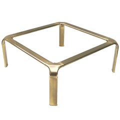 Mastercraft Modern Hollywood Regency Brass and Glass Coffee Cocktail Table