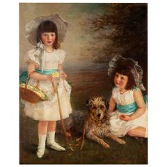 Large 19th Century Oil on Canvas Titled "Spring" by Helen Everett Peabody Grant 8