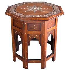 Intricately Inlaid Octagonal Anglo-Indian Traveling Table