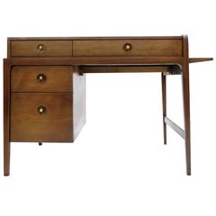 Sleek 1960s John Van Koert for Drexel Walnut Extension Desk