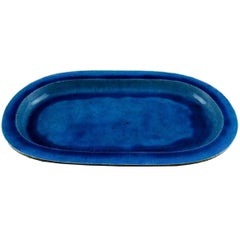 Kähler, Denmark, Huge Glazed Stoneware Platter/Tray, 1960s