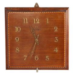 Rear Mahogany Marquetry Wall Clock Signed Omega, 1950 4