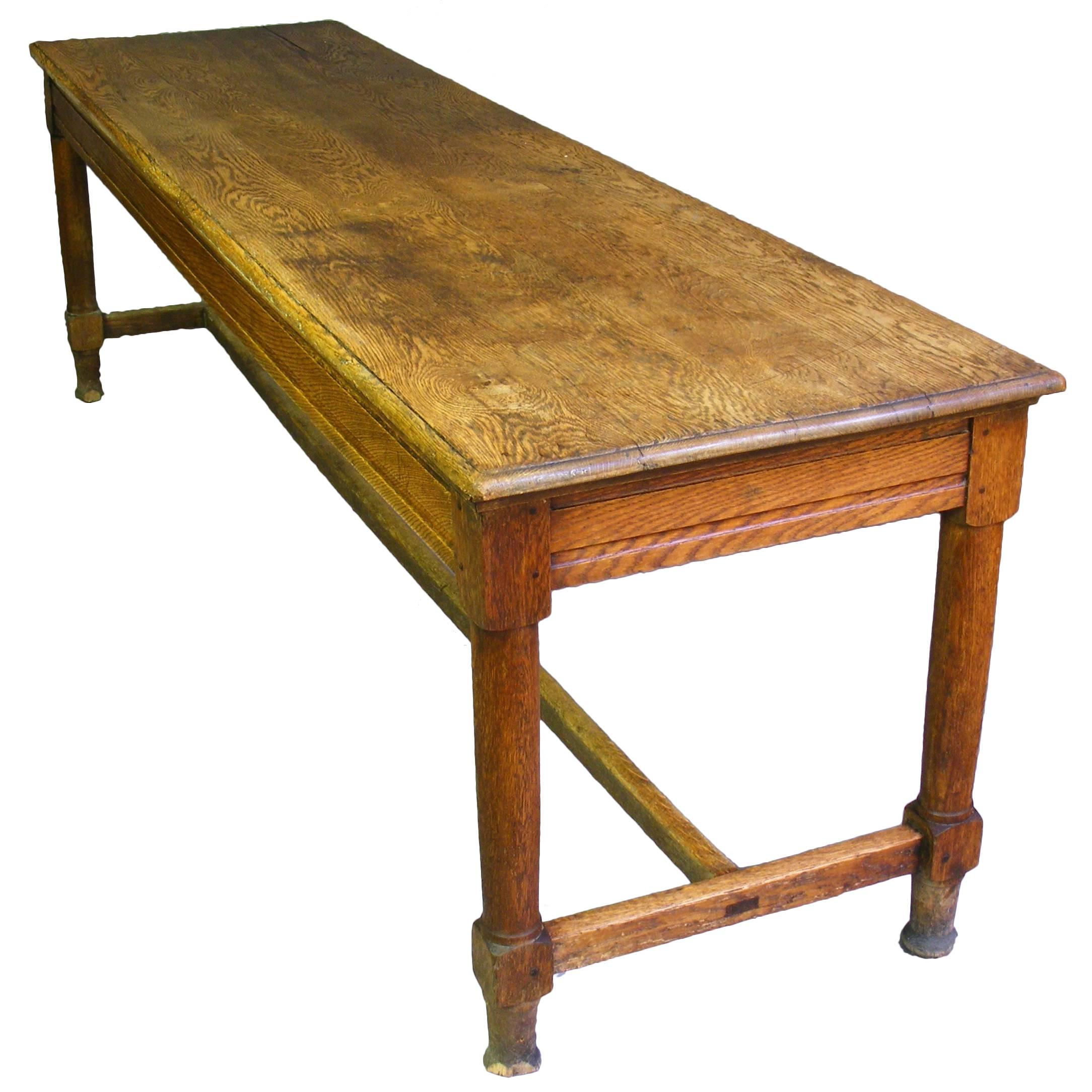 19th Century Oak Farmhouse Hall Table For Sale