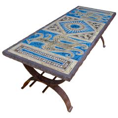 1950s Enameled Stone Coffee Table