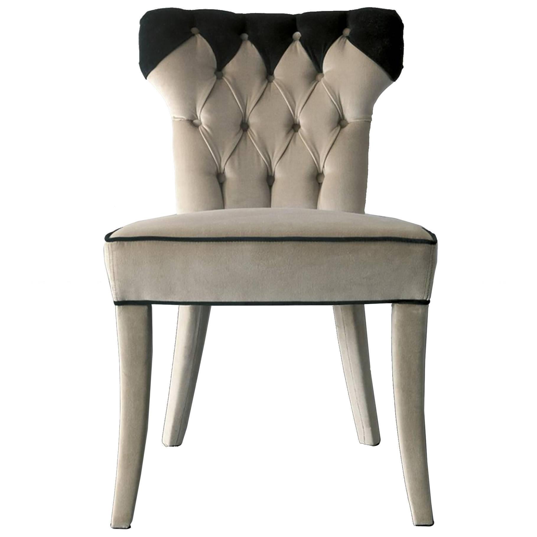 Catalina Chair in Fabric and Wood Structure For Sale