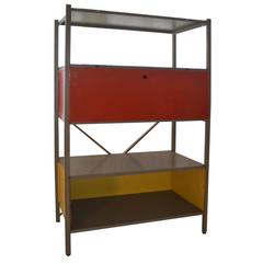 Industrial Metal Modular Wall Unit Bookcase Cabinet by Wim Rietveld for Gispen