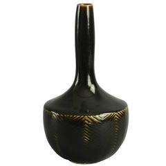 Vase with Glossy Black Tenmoku Glaze by Axel Salto
