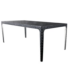 Table d'ombrage Structure en cuir véritable et acier inoxydable