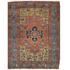 Antique Small Hand-Knotted Persian Heriz
