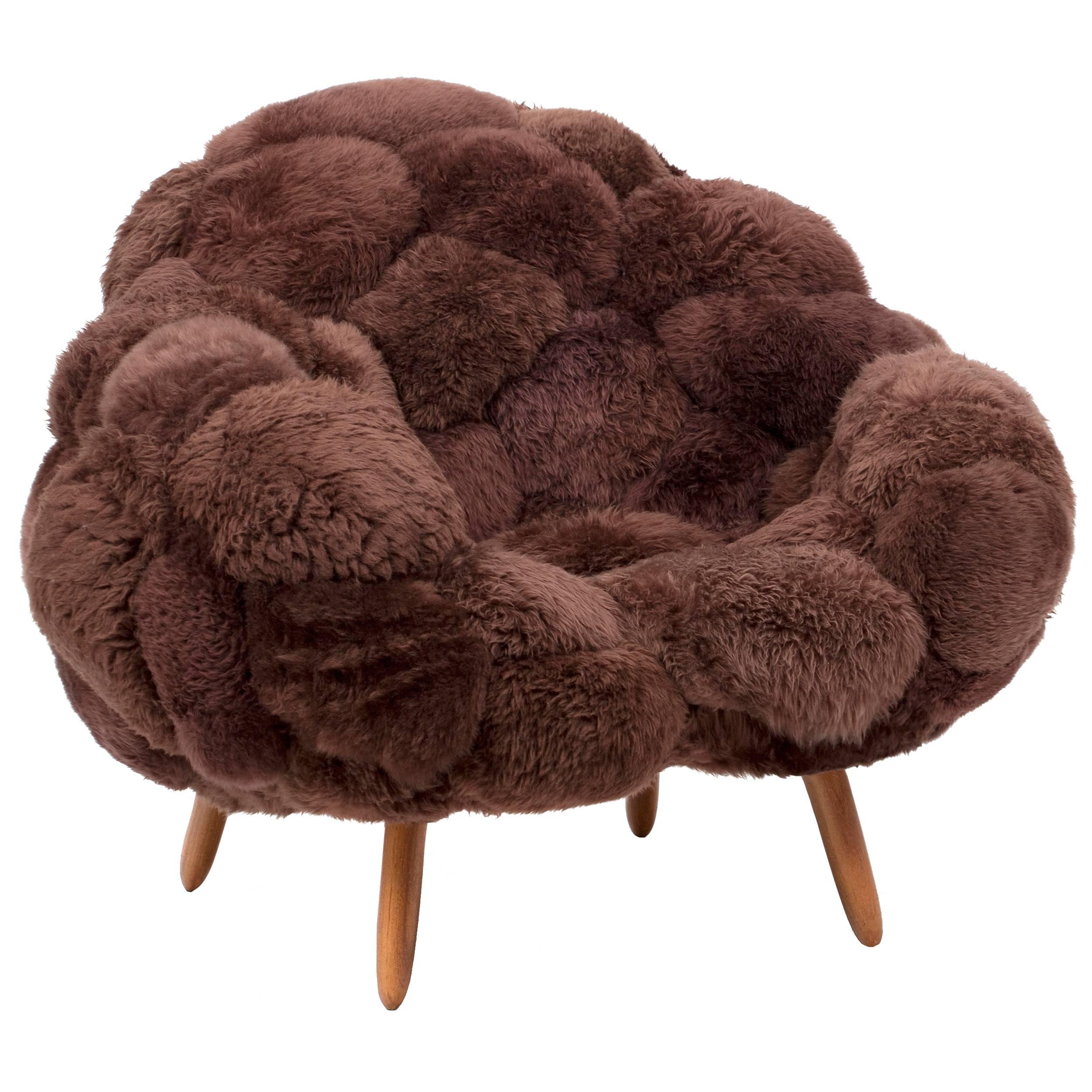 Fernando & Humberto Campana, Bolotas Armchair Café, Sheep's Wool, Ipê Wood 2015