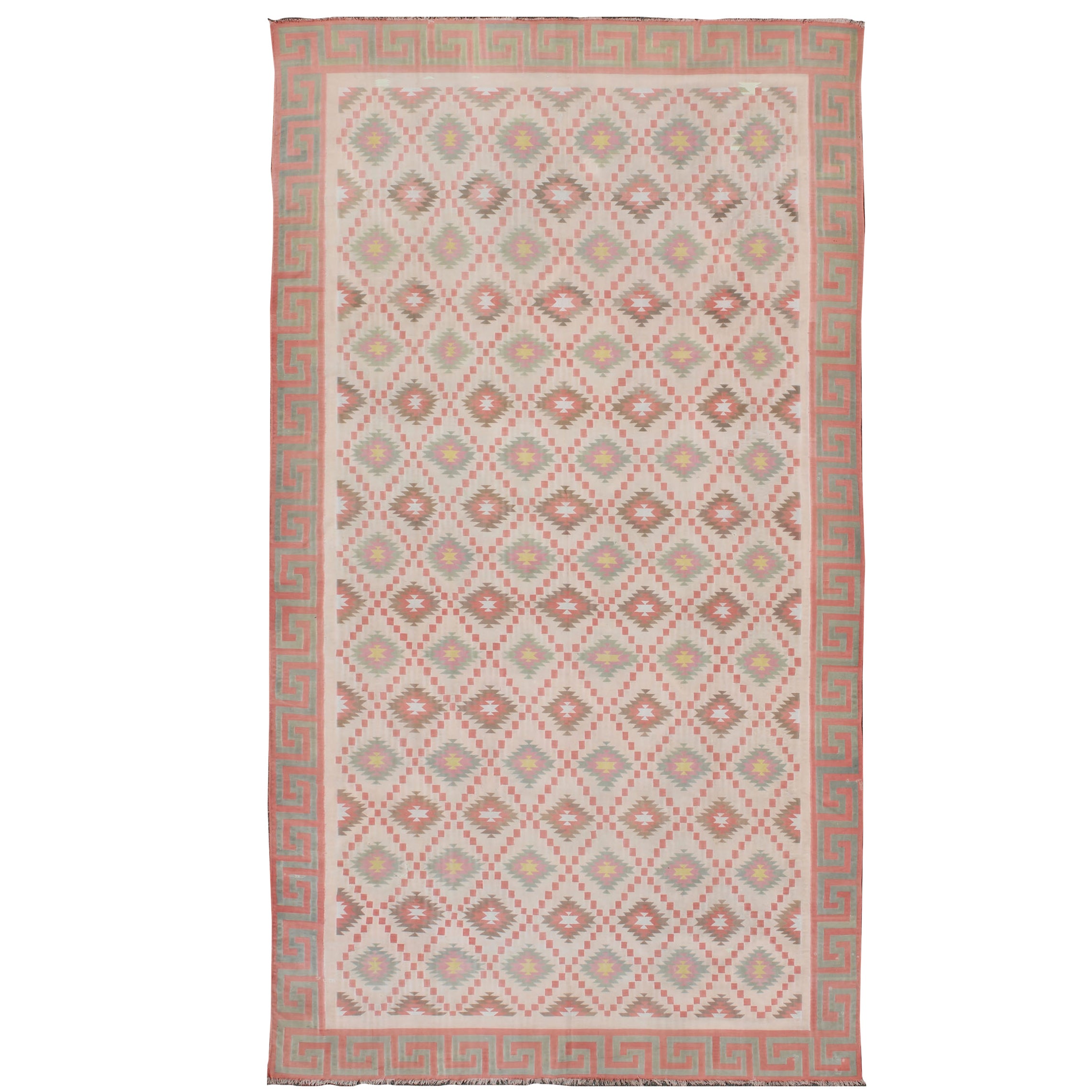 Large Vintage Cotton Dhurrie Designer Rug 11'6 x 14'6 For Sale at 1stDibs