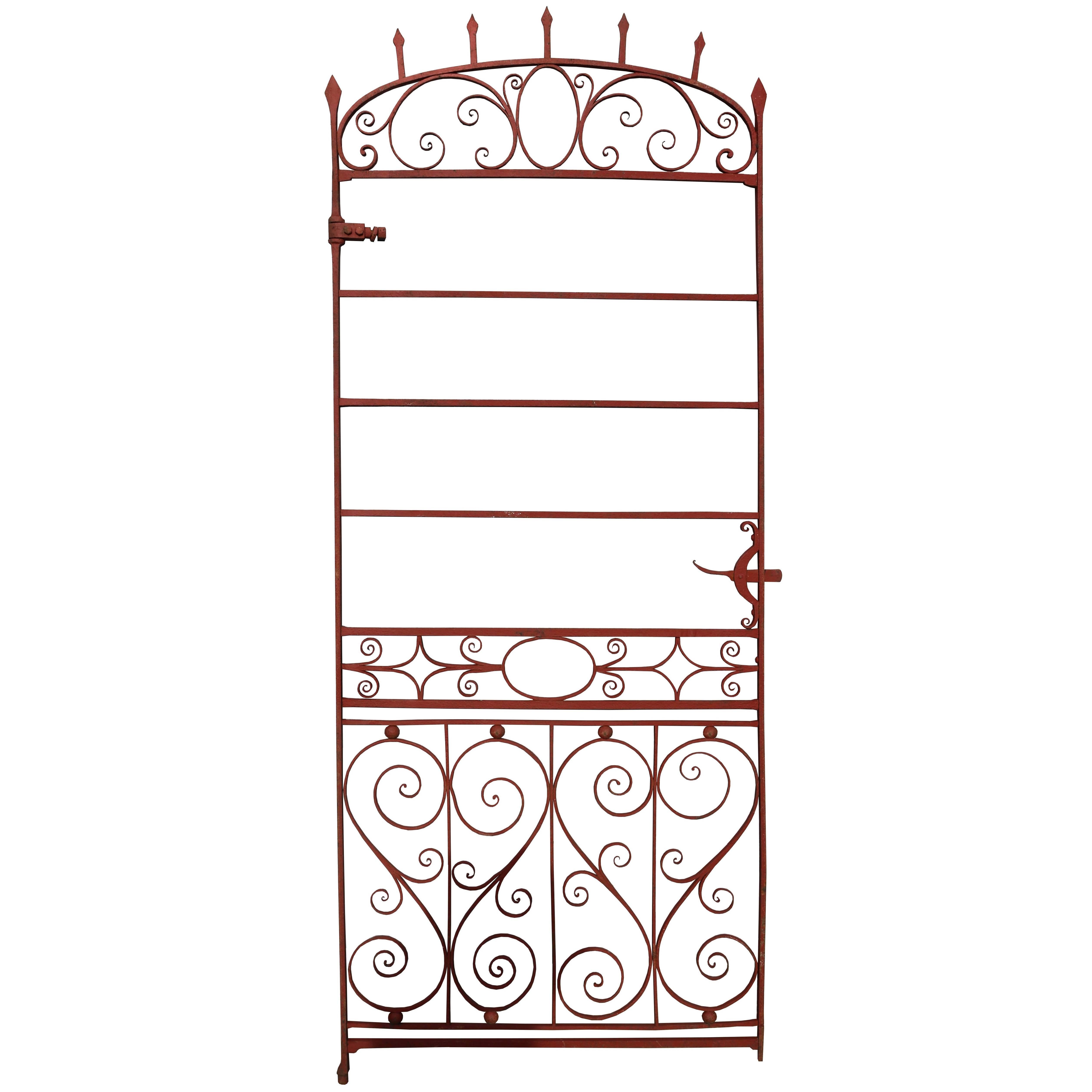 Tall and Elegant 19th Century Wrought Iron Side Gate For Sale