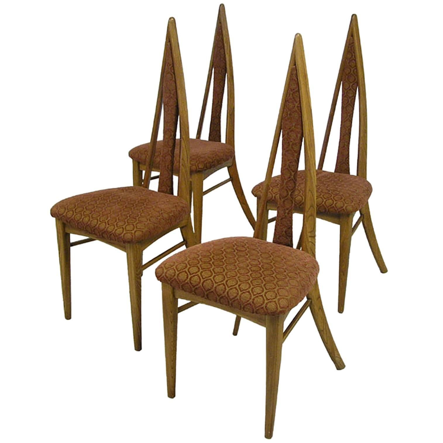 1950s Mid-Century Modern Dining Chairs by Danis et Freres, Set of Four