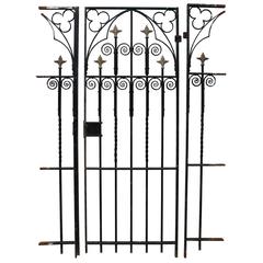 Antique Wrought Iron Gate with Side Railings / Posts