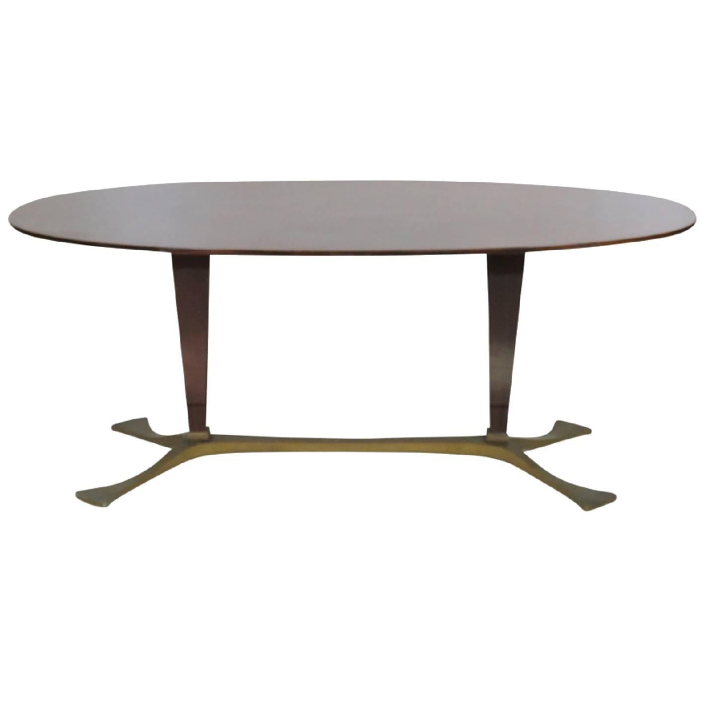 Italian Modern Oval Mahogany Dining Table