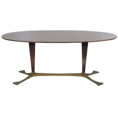 Italian Modern Oval Mahogany Dining Table