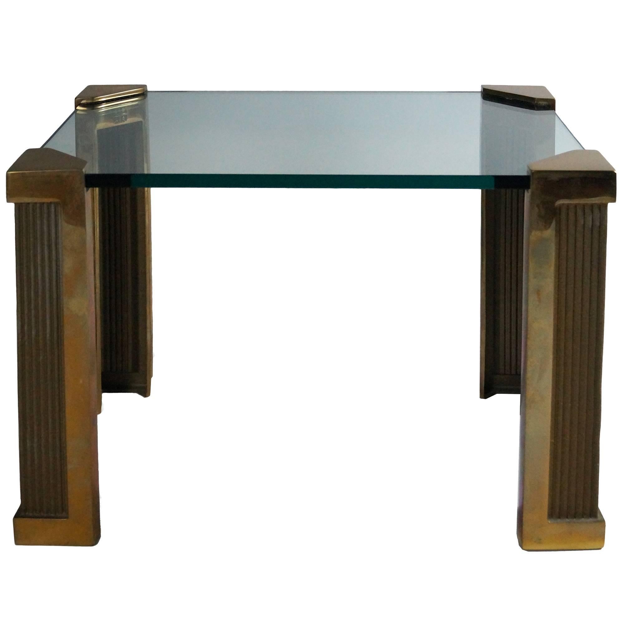 Brass and Glass Coffee Table by Peter Ghyczy, 1970s