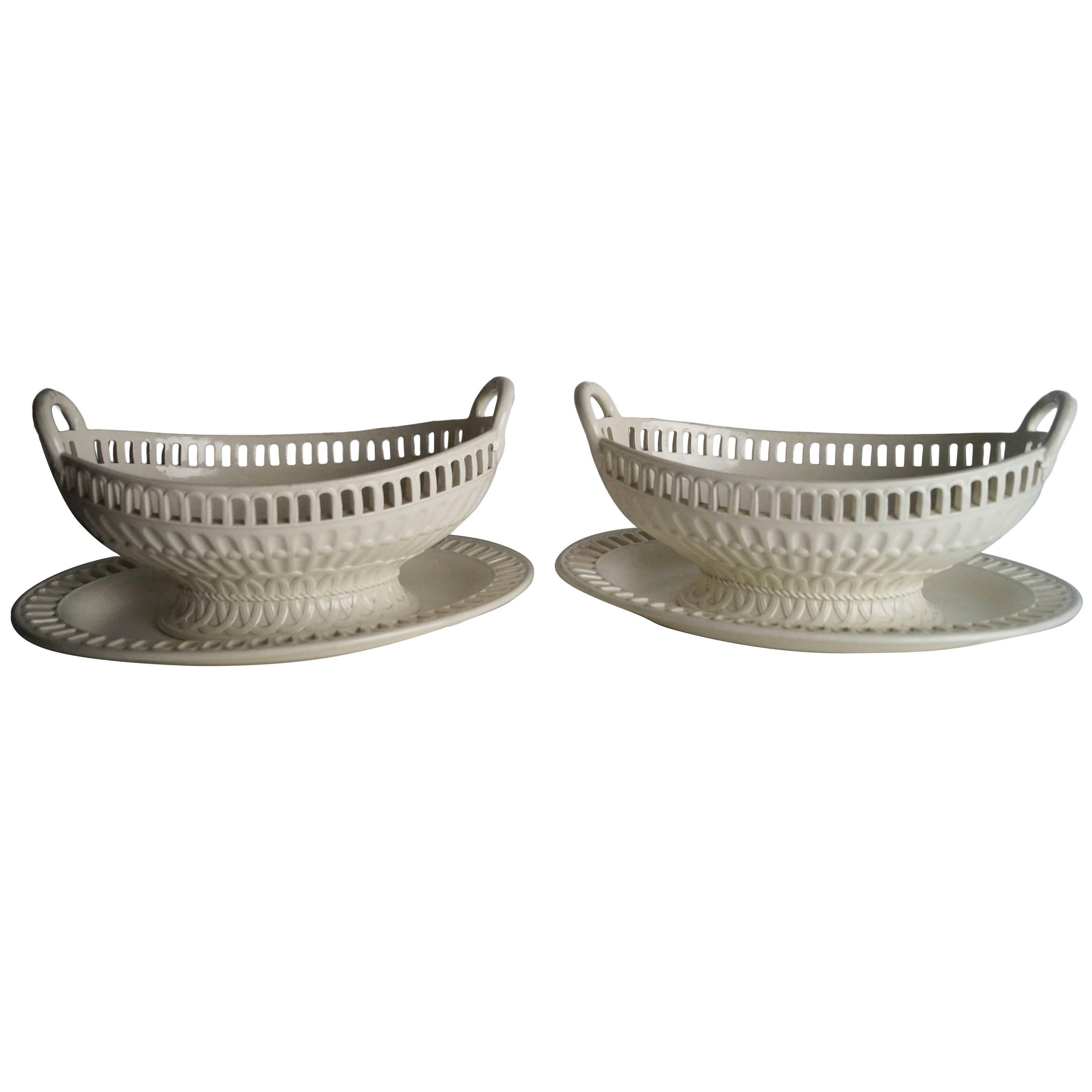 Two Wedgwood Openwork Baskets, 1850s