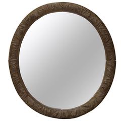 Large Oval Carved Oak Mirror, France, circa 1850 8