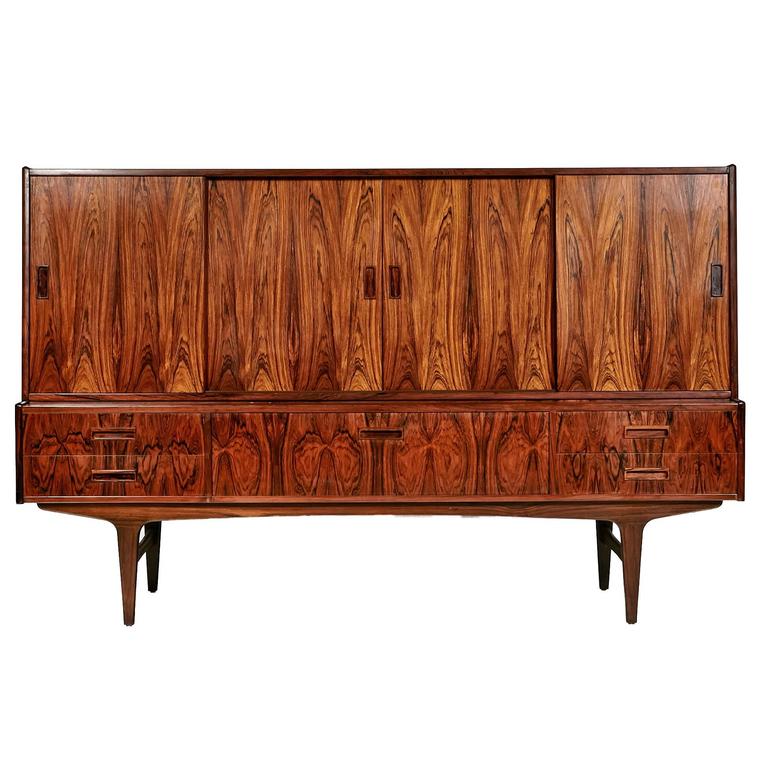 1960s Danish Rosewood Tall Credenza By Westergaard Mobelfabrik For