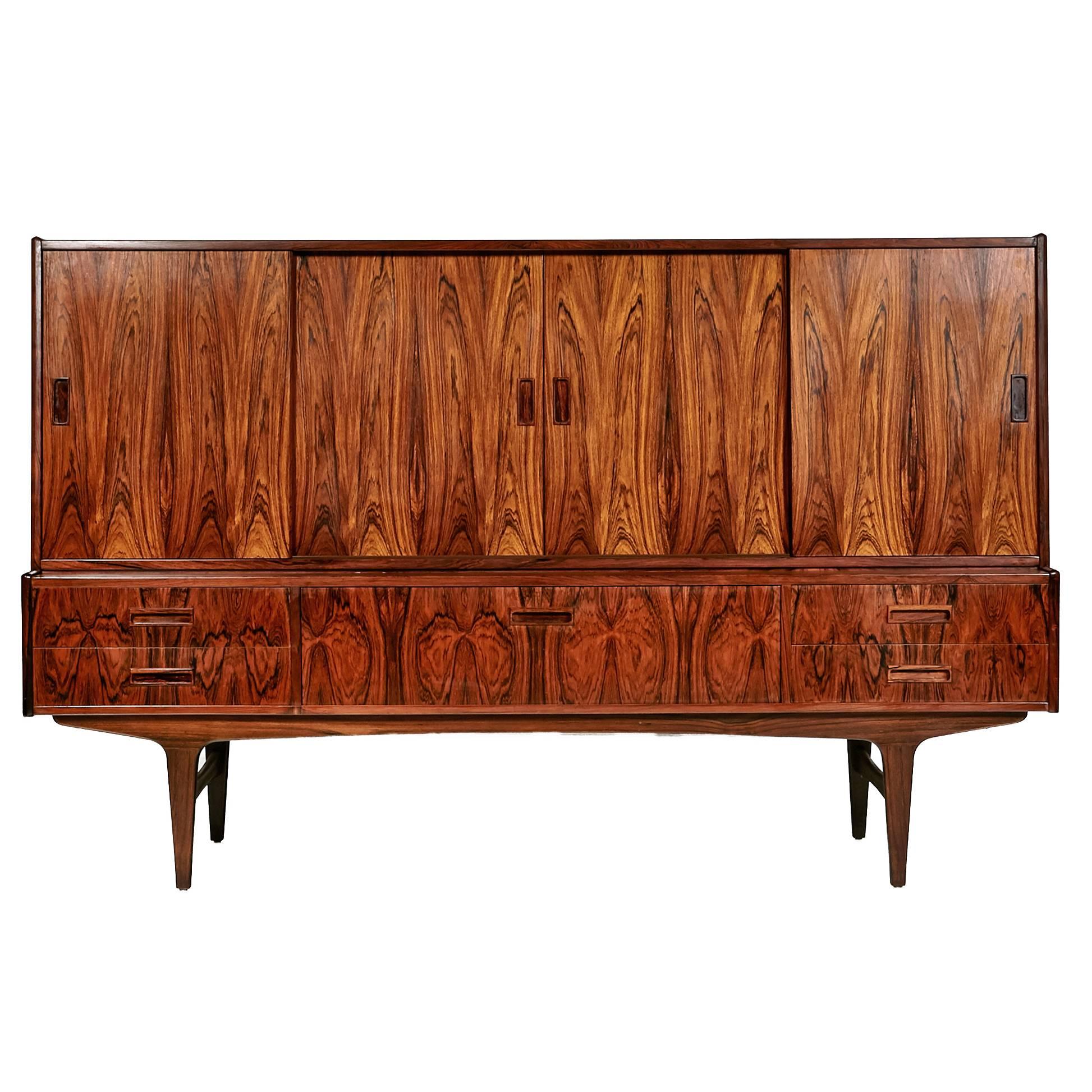 1960s Danish Rosewood Tall Credenza by Westergaard Mobelfabrik For Sale