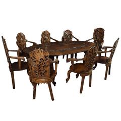 Early 20th Century Black Forest Style Table and Chairs