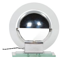 Damon Desk Lamp in Chrome and Glass, French, circa 1930 12