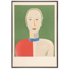 Atelier Mourlot Malevich 'Portrait of a Female' Lithograph, Late 20th Century