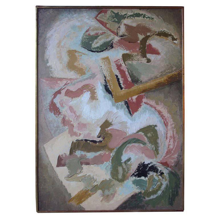 Large American 1960s Abstract Expressionist Painting by Draper