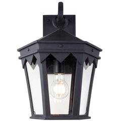 Vintage Inspired Wrought Iron Exterior Lantern Wall Mount, Spanish Influence