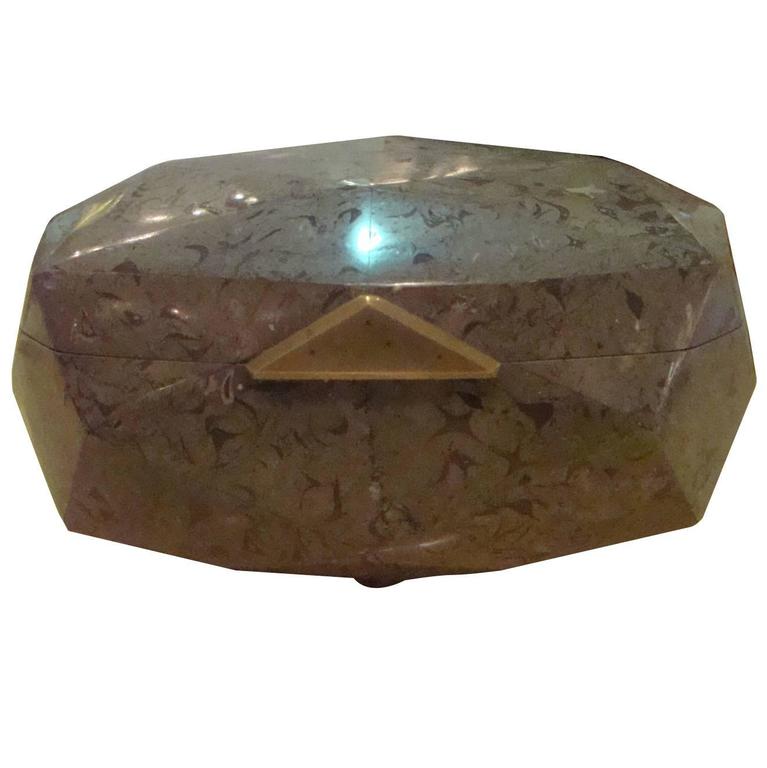Maitland Smith Stone Box For Sale at 1stdibs
